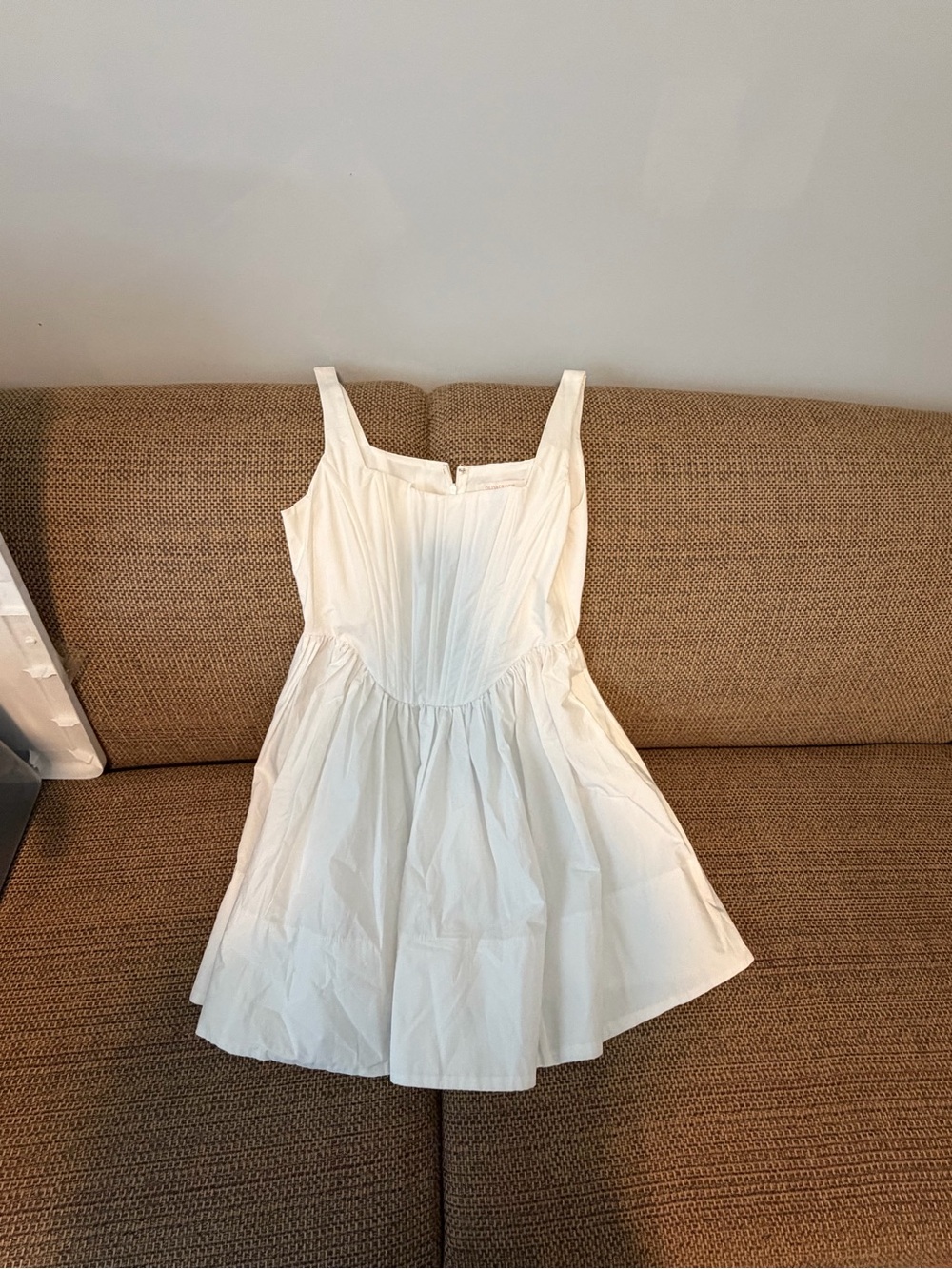 Olivaceous White Sleeveless Mini Dress